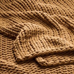 50"x70" Oversized Solid Bed Throw Warm Brown - Casaluna